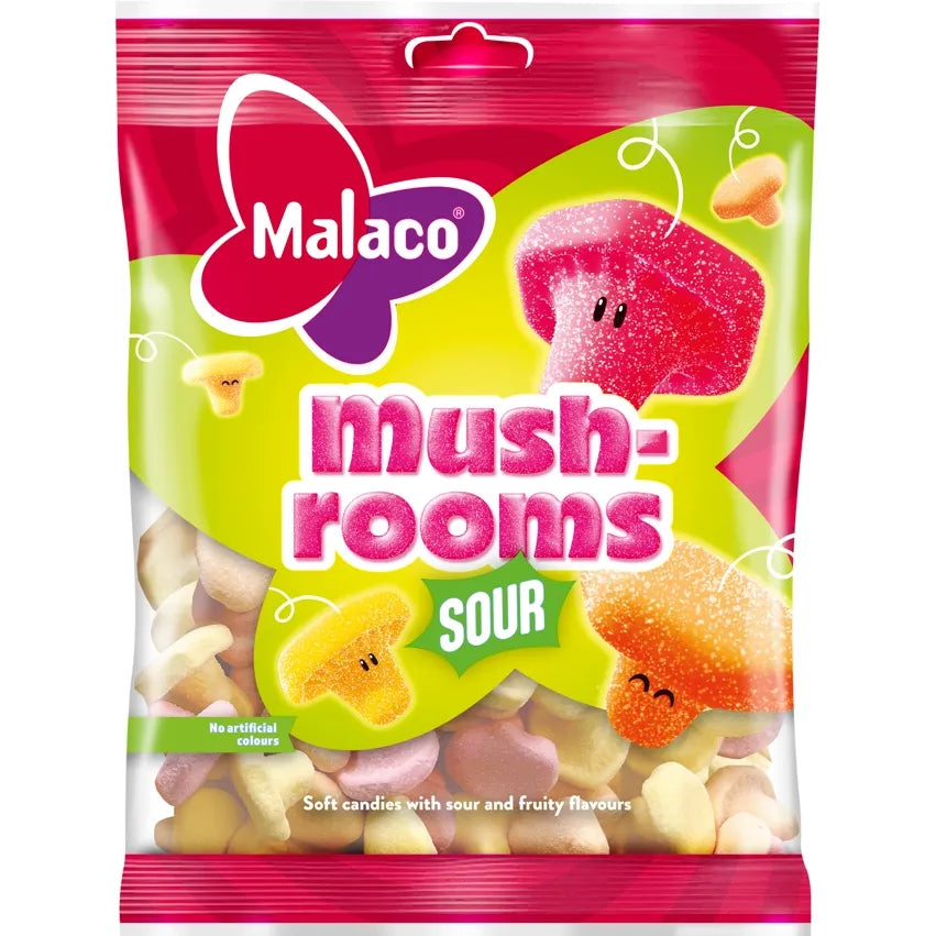 Malaco Sour Mushrooms 100g (Sweden)