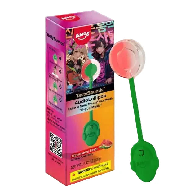 Amos TastySounds Music Audio Lollipop Watermelon .42oz