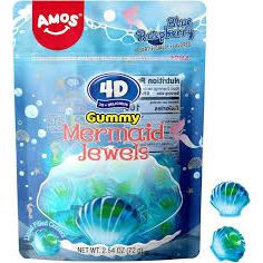 Amos 4D Gummy Mermaid Jewels Peg Bag 6oz 12ct - candynow.ca