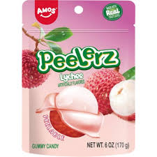 Amos Peelerz Gummy Lychee 6oz 12ct - candynow.ca