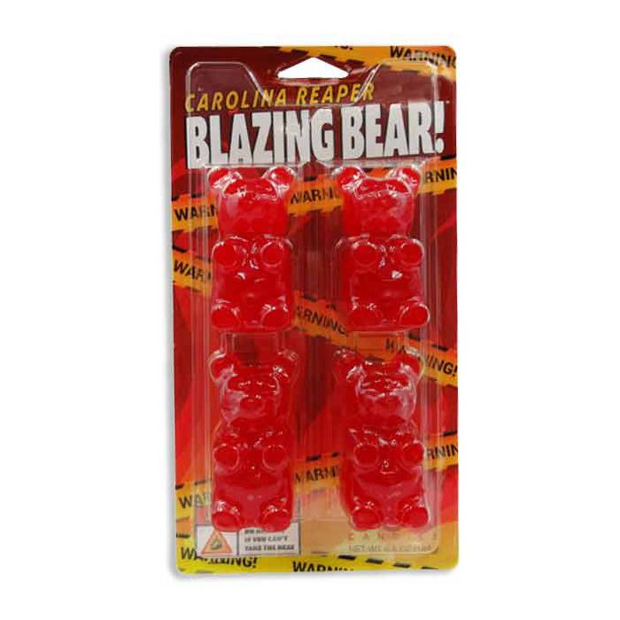 Giant Gummy Big Bear 4-Pack Blazing Carolina Reaper Blister Pack 6.5oz