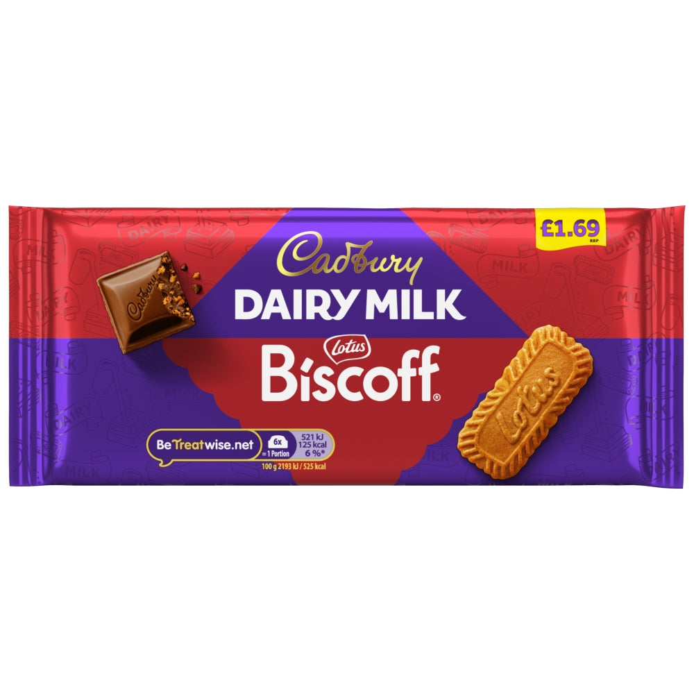 Cadbury Dairy Milk Lotus Biscoff Chocolate Bar 95g (UK)