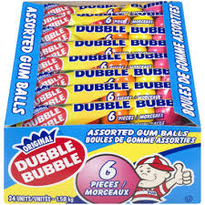Dubble Bubble Assorted Fruit 6pcs Gumballs Tube