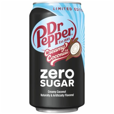 Dr Pepper Creamy Coconut Soda Zero Sugar 12oz