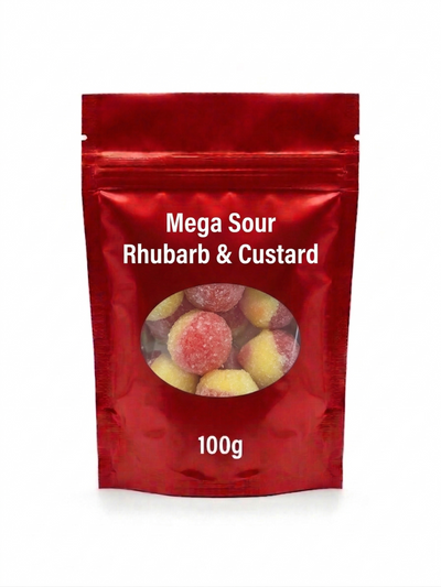 Mega Sour Rhubarb & Custard 100g (UK)
