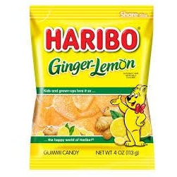 Haribo Peg Bag Ginger Lemon 4oz