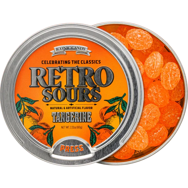 Iconic Retro Sours Tangerine 60g Tin 60g