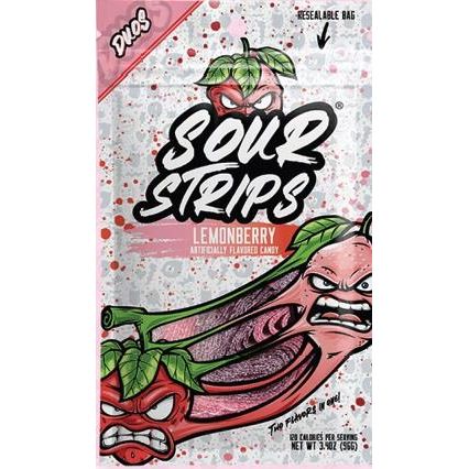 Sour Strips Peg Bag Lemonberry 3.4oz 12ct - candynow.ca