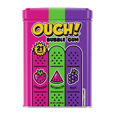 Ouch! Bubble Gum Assorted Flavor Tin
