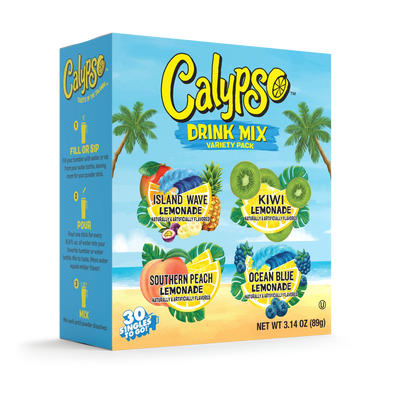 Calypso Variety Pack Drink Mix Singles to Go 30Pcs 1.04oz