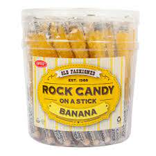 Rock Candy On A Stick Tub - Banana - Yellow 0.8oz 36ct - candynow.ca