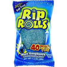 Rip Rolls Blue Raspberry 1.4oz 24ct - candynow.ca
