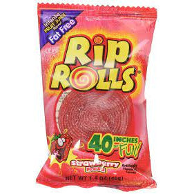 Rip Rolls Strawberry 1.4oz 24ct - candynow.ca