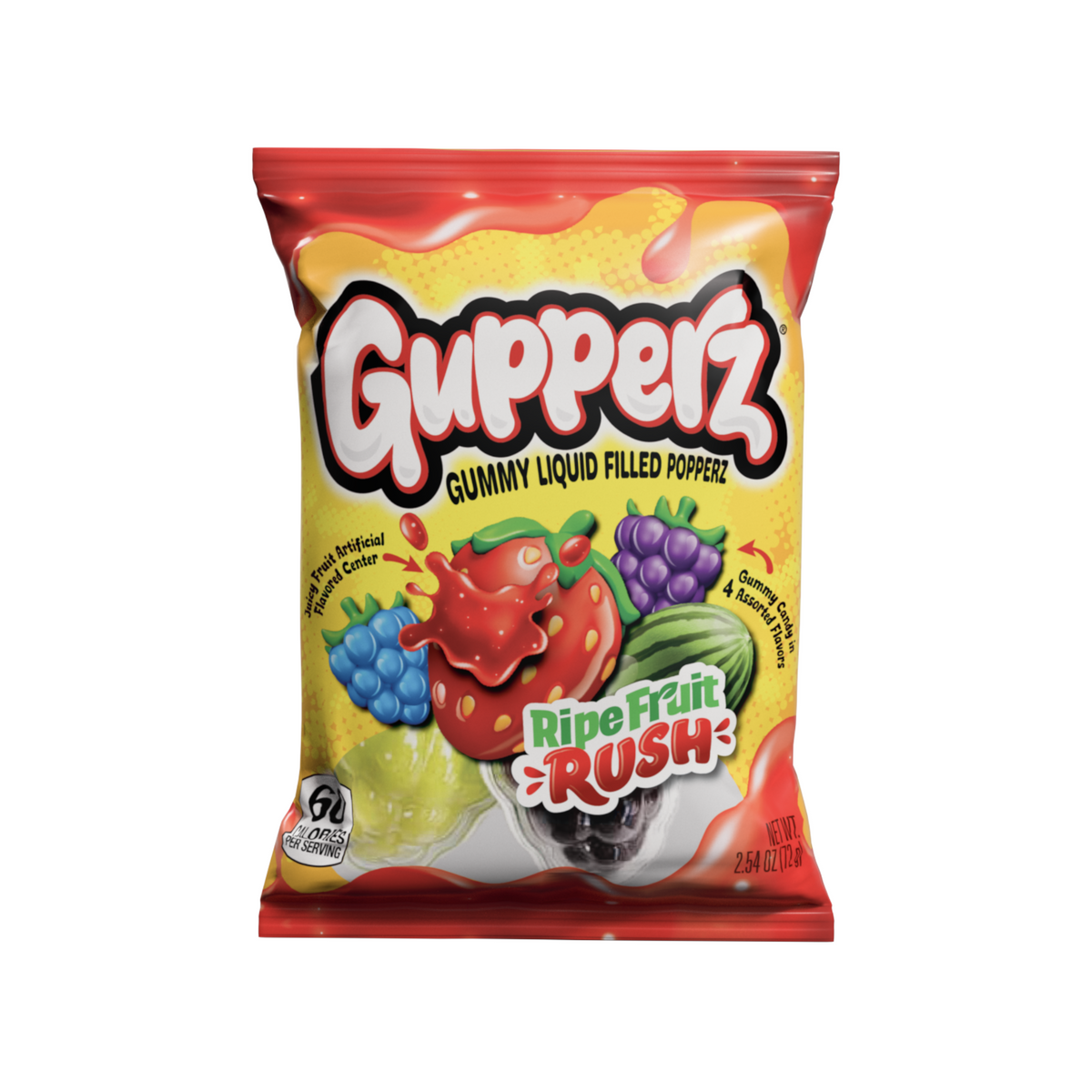 GupperzÂ® Gummy Liquid Filled Popperz - Ripe Fruit Rush 2.54oz 12ct - candynow.ca