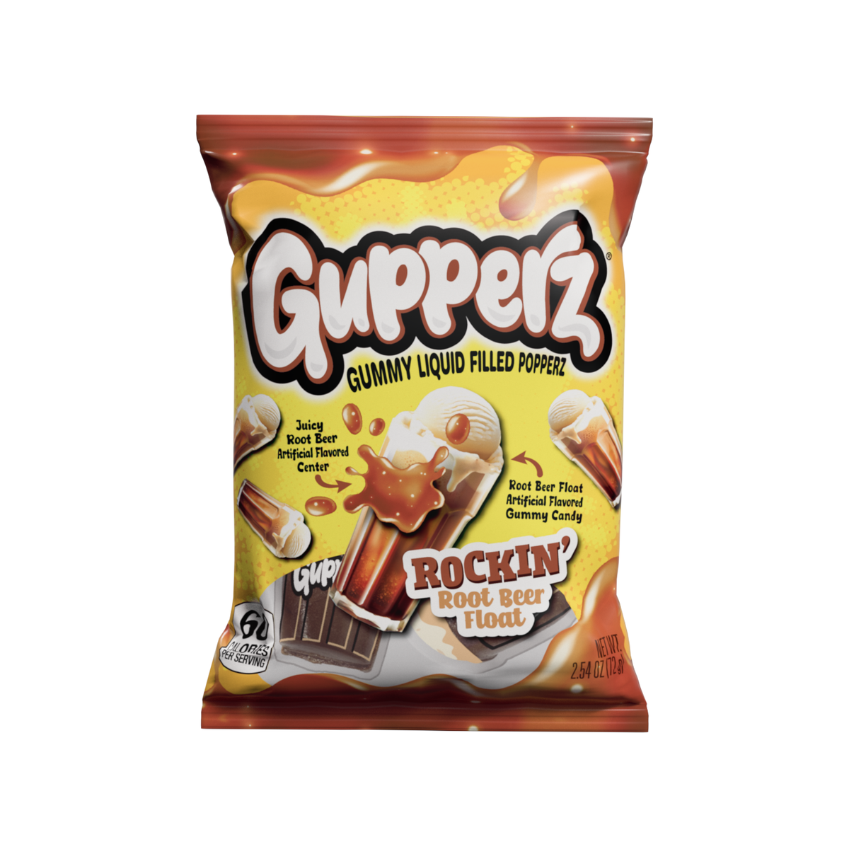 Gupperz Gummy Liquid Filled Popperz - Rockin' Root Beer Float 2.54oz