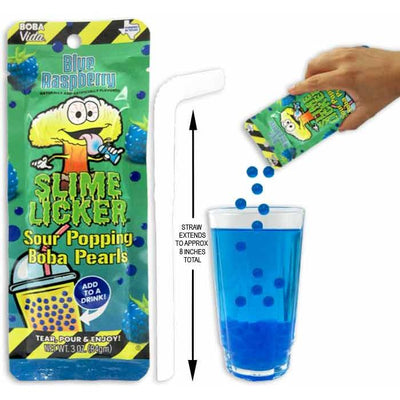 Slime Licker Sour Popping Boba Pearls - Blue Raspberry 3oz