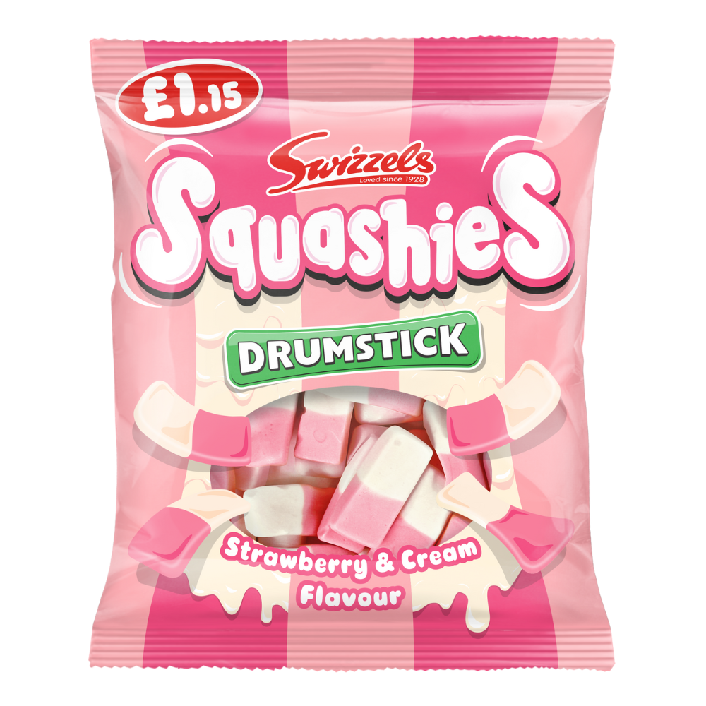 Swizzels Squashies Drumstick Strawberry & Cream Bag 120g (UK)