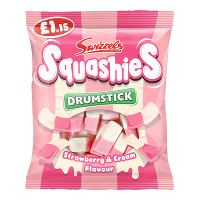 Swizzels Squashies Drumstick Strawberry & Cream Bag 120g (UK)