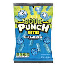 Sour Punch Blue Raspberry Bites Peg 5oz 12ct - candynow.ca