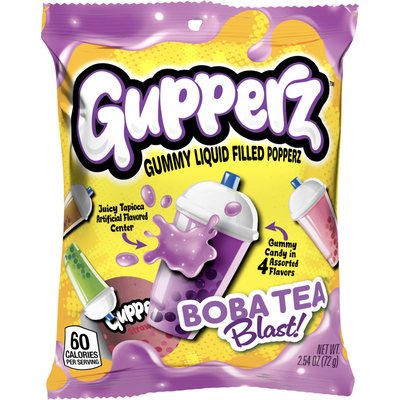 Gupperz Gummy Liquid Filled Popperz - Boba Tea Blast 2.54oz
