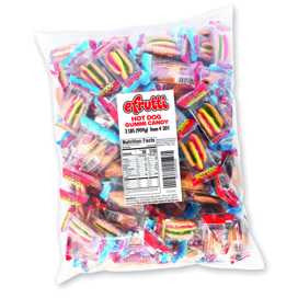 E-frutti Gummi Hot Dogs Wrapped (101pc) Bulk 2lb 1ct - candynow.ca