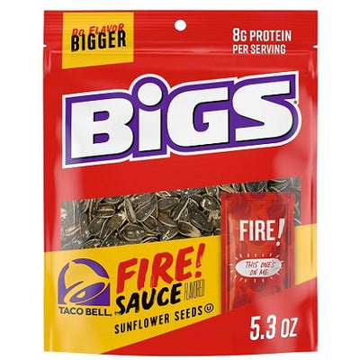 Big's Sunflower Seeds Taco Bell Fire Sauce Peg Bags 5.35oz