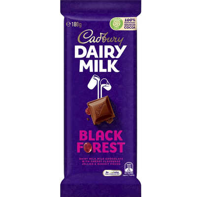 Cadbury Dairy Milk Black Forest Chocolate Block 180g (Australia)