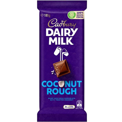 Cadbury Dairy Milk Coconut Rough Chocolate Block 180g (Australia)