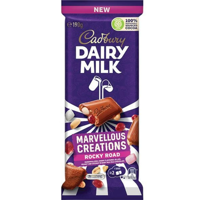 Cadbury Dairy Milk Rocky Road Chocolate Block 190g (Australia)