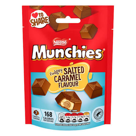 Nestle Munchies Salted Caramel Fudge Pouch 97g  (UK)