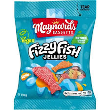 Maynards Bassetts Fizzy Fish 110g  (UK)
