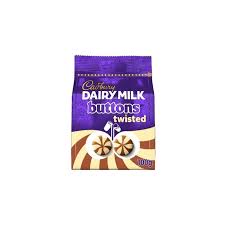 Cadbury Milk & White Giant Twist Buttons 100g  (UK)
