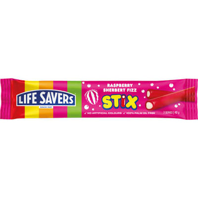 Life Savers Raspberry Sherbert Fizz Stix 40g  (Australia)