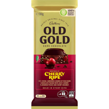Cadbury Old Gold Cherry Ripe 170g  (Australia)