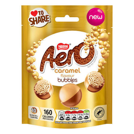 Aero Bubbles Caramel Pouch 92g  (UK)