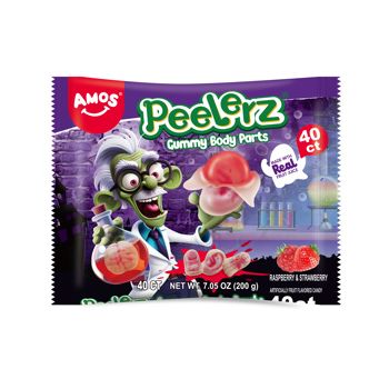 Amos Halloween Peelerz 40pc Gummy Body Parts LDB 7.05oz