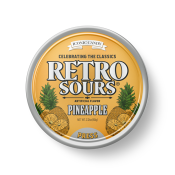 Iconic Retro Sours Pineapple 60g Tin