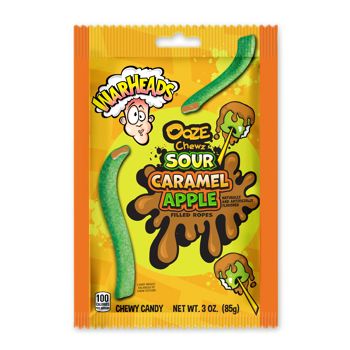 Warheads Halloween Ooze Chewz Caramel Apple Ropes Peg Bag 3oz