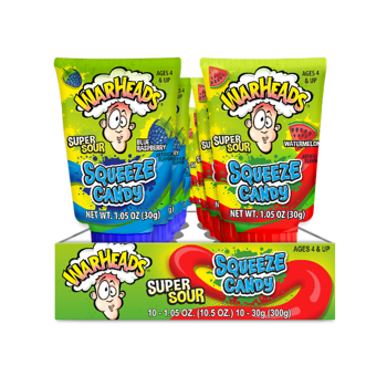 Warheads Sour Squeeze Candy Watermelon & Blue Raspberry 1.05oz