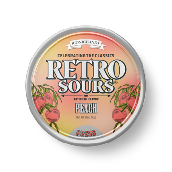 Iconic Retro Sours Peach 60g Tin