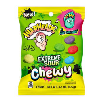 Warheads Extreme Sour Chewy Peg Bag 4.5 oz