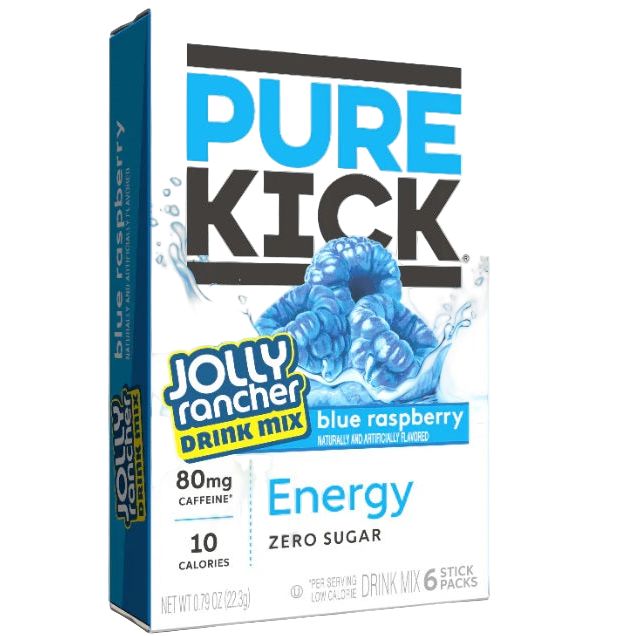 Pure Kick Jolly Rancher Blue Raspberry Energy Drink Mix 6ct Singles to Go 0.79oz 12ct - candynow.ca