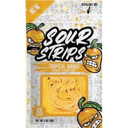 Sour Strips Peg Bag Tropical Mango 3.4oz