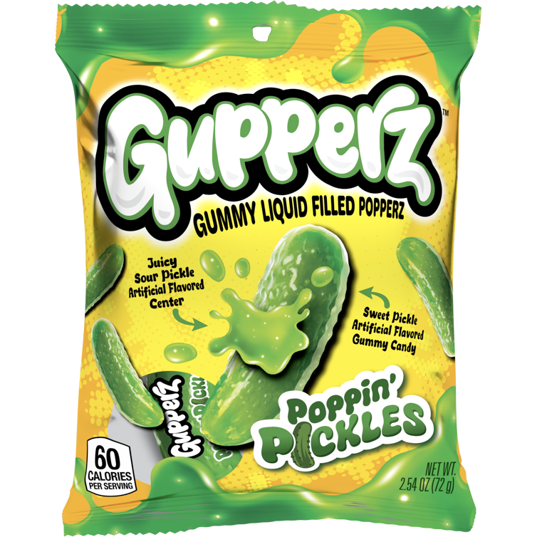 GupperzÂ® Gummy Liquid Filled Popperz - Poppin' Pickle 2.54oz 12ct - candynow.ca