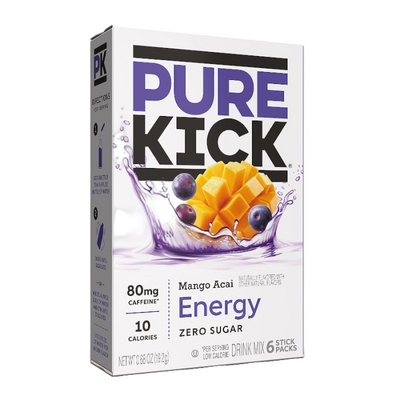 Pure Kick Mango Acai Energy Drink Mix 6ct Singles to Go 0.63oz