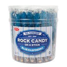 Rock Candy On A Stick Tub - Blue Raspberry - Blue 0.8oz 36ct - candynow.ca