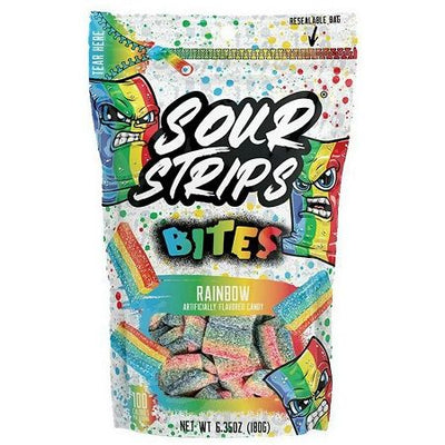 Sour Strips Bites Peg Bag Rainbow 6.35oz