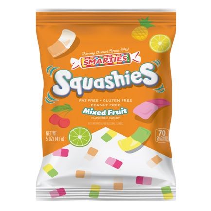 Smarties Squashies Mixed Fruits Peg Bag 5oz 12ct - candynow.ca