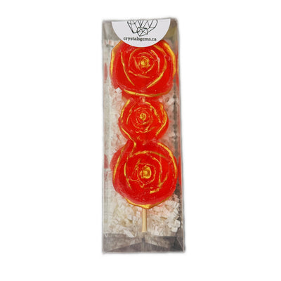 Crystal Gems Rose Pops Strawberry Crystal Candy (Canada)