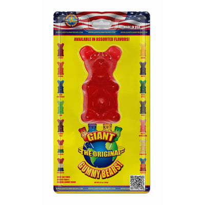 Giant Gummy Bear NO STICK Assorted Cherry, Blue Raspberry, Sour Apple Blister Pack 0.5lb